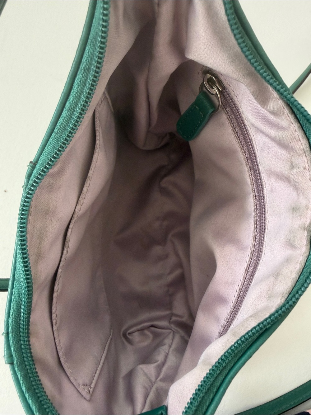 Coach Turquoise Leather Crossbody Bag Adjustable Strap Teal Purse - Picture 5 of 5